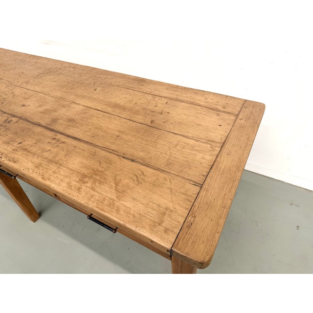 Large Farmhouse Table with Oak Top and Spindle Legs, 1950s For Sale - Image 18 of 18
