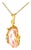 Late 20th Century 14K Yellow Gold Pink Baroque Pearl Diamond Pendant For Sale