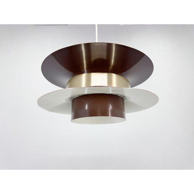 Space Age German Pendant Light in Metal, 1970s For Sale - Image 3 of 13