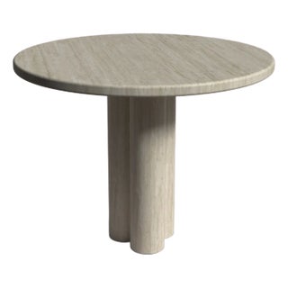 Zade Travertine Round Dining Table 35.4 For Sale