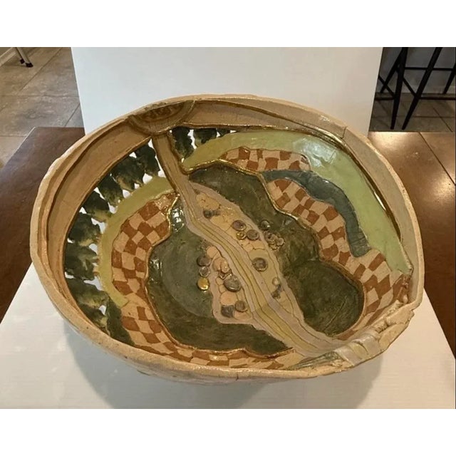 This is a striking hand-built studio pottery bowl by Sr. Karen Kappell, a respected American ceramic artist known for her...