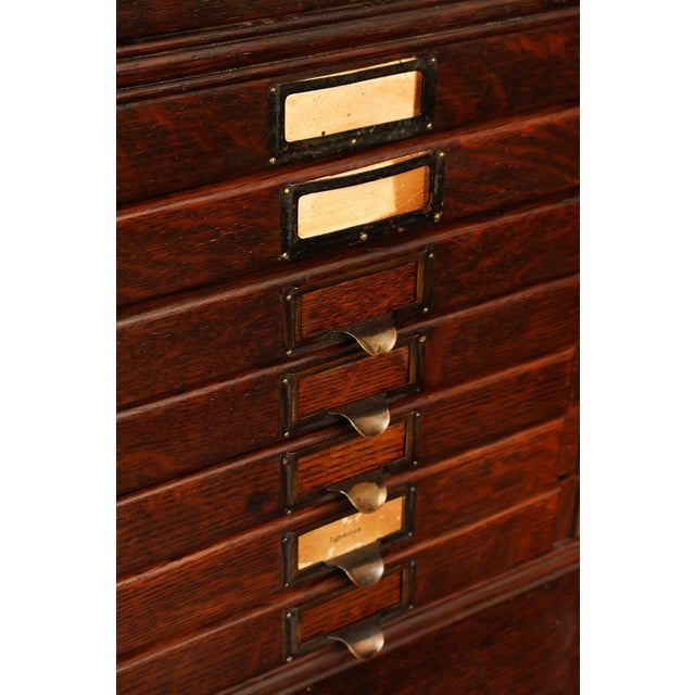 Yawman & Erbe Antique Oak Multi-Drawer File Cabinet For Sale - Image 16 of 18