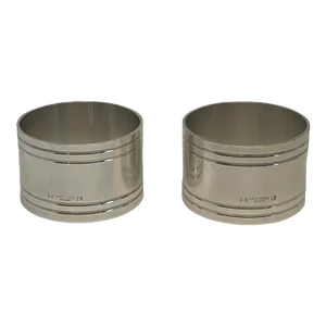 Late 20th Century Christofle Nathalie Silver-Plated Napkin Rings - Set of 2
