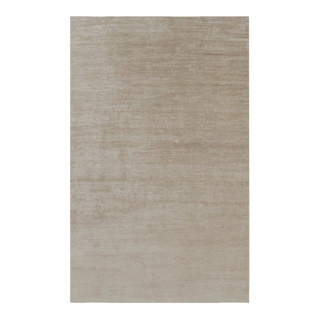Rug & Kilim’s Oversized Modern Textural Rug in Beige-Brown Stripes and Striae - 10x16 For Sale
