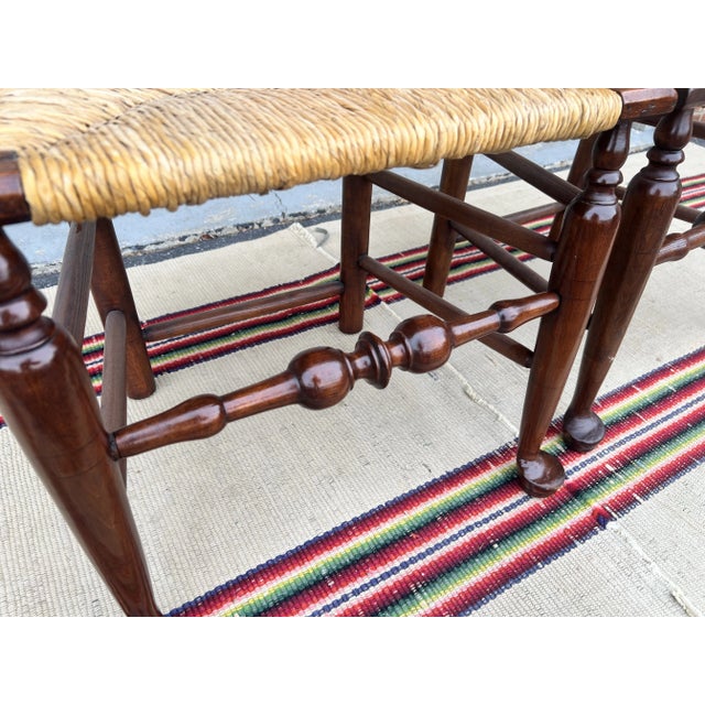 Mid 18th Century A Pair of Country Queen Anne Rush Seat Side Chairs, Hudson Valley of New York, Circa 1760’s For Sale - Image 5 of 12