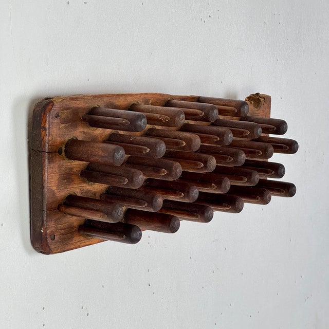 Rare Salvaged Antique Wooden Shell Casing Drying Rack, Militaria & Hunting Memorabilia For Sale - Image 4 of 15