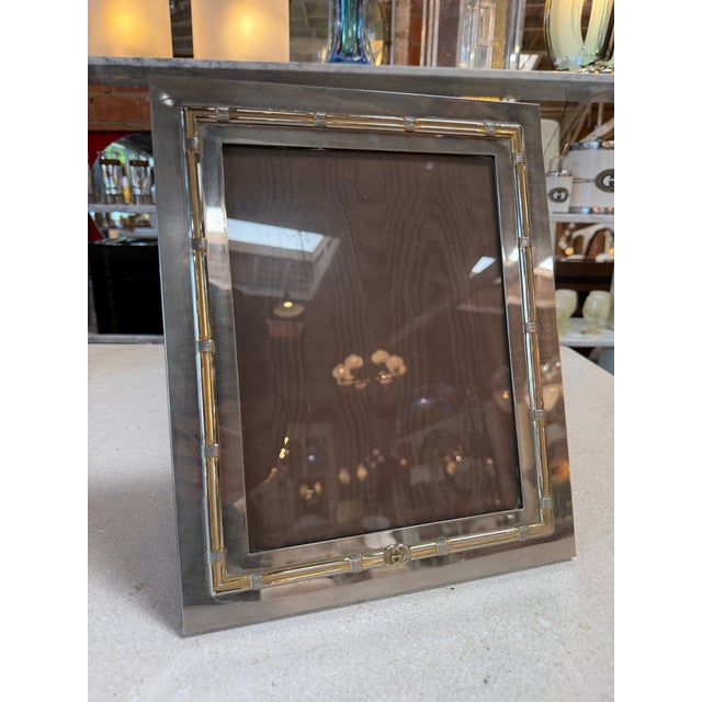 Gucci Vintage Gucci Silver & Gold Tone Picture Frame 7 X 9 For Sale - Image 4 of 8