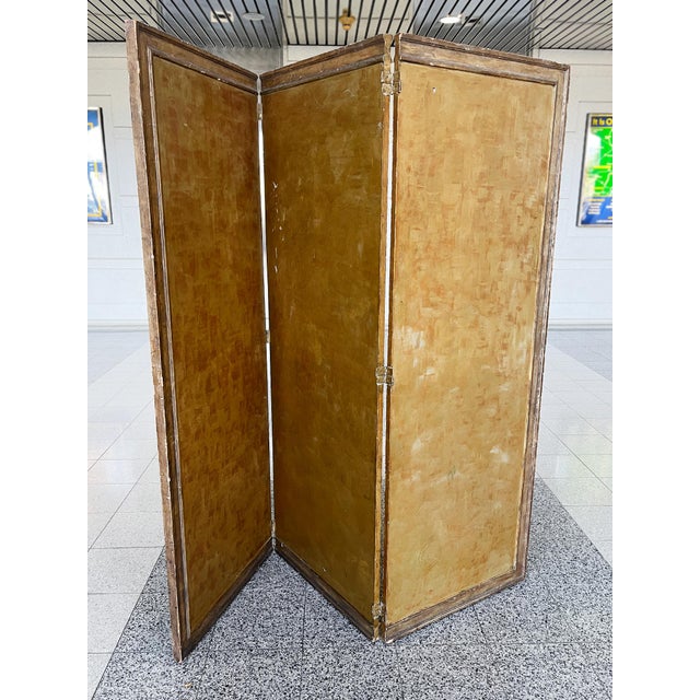 20th Century Three-Panel Gilt Folding Screen For Sale In New York - Image 6 of 13