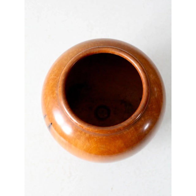 Vintage Southwestern Wood Vase For Sale - Image 6 of 8