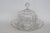 Mid 20th Century Clear Pressed Glass Covered Butter Cheese Serving Dish Petal Scalloped Rim For Sale - Image 16 of 16