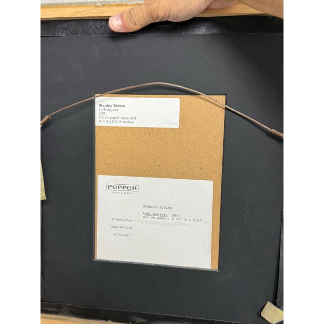 Stanley Bielen "Ladi Apples" Oil on Paper + Signed, Circa 2001 For Sale - Image 9 of 12