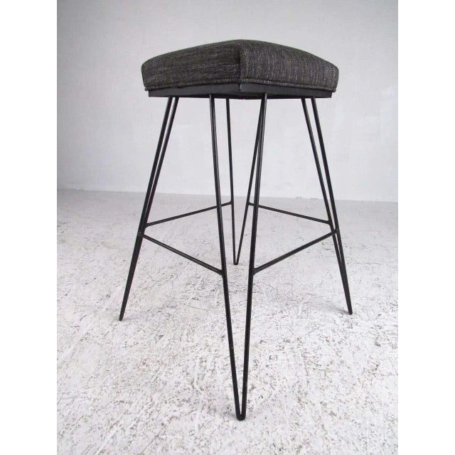 Set of Midcentury Hairpin Barstools For Sale - Image 4 of 13