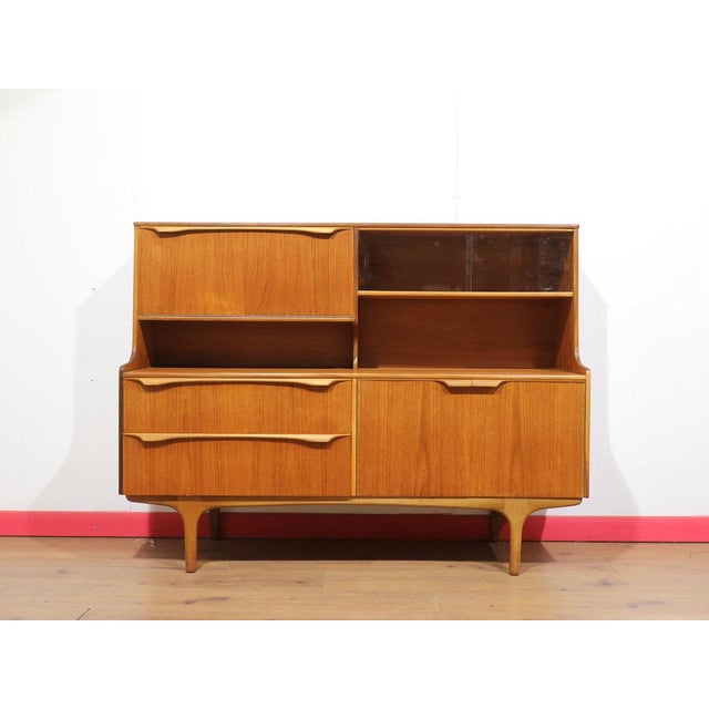 Mid-Century Modern Mid Century Modern Vintage Teak British Tall Credenza Buffet by S Form For Sale - Image 3 of 16