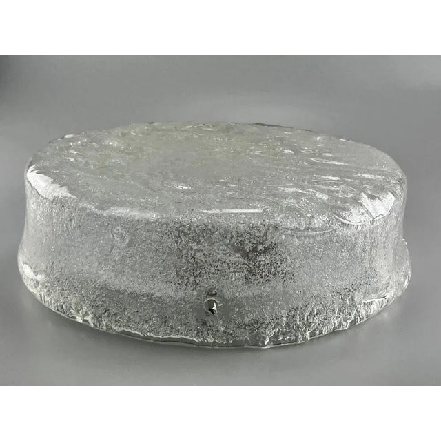 Mid-Century Modern Flush Mount in Ice Glass from Hillebrand, 1960s For Sale - Image 10 of 13