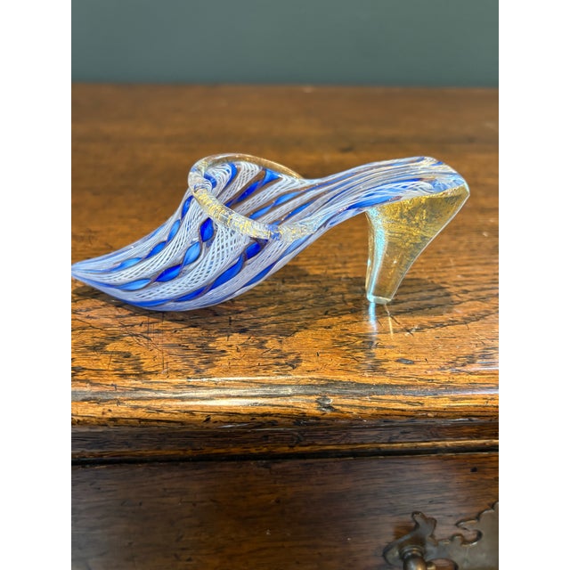 Add a touch of Mid-Century Venetian elegance to your tabletop or vanity display with this exceptional hand-blown Murano...