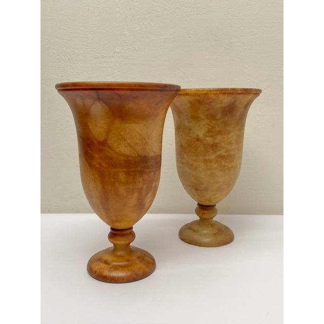 Spanish Alabaster Vase-Shaped Table Lamps, 1970s, Set of 2 For Sale - Image 9 of 13