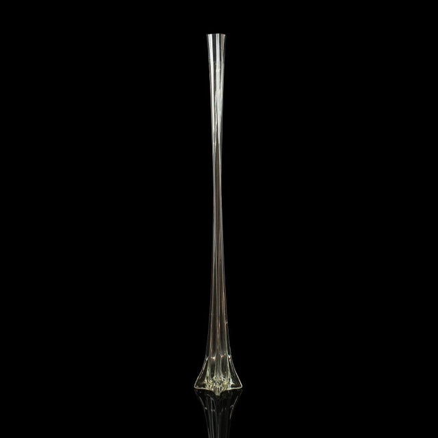 French Iris Tall Glass Gladioli Flower Vases - A Pair For Sale - Image 6 of 13