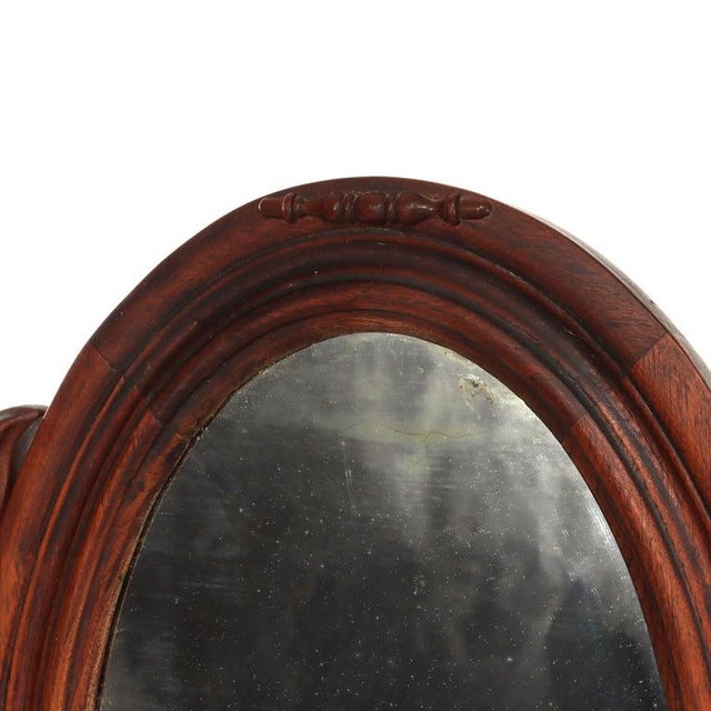 Wood Walnut 5-Drawer Marble Top Child’s Dresser With Mirror & Carved Pulls Circa 1890 For Sale - Image 7 of 18