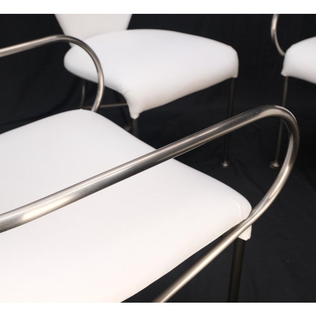 Mid-Century Modern Dining Chairs DIA White Upholstery - Set of 4 For Sale - Image 10 of 12