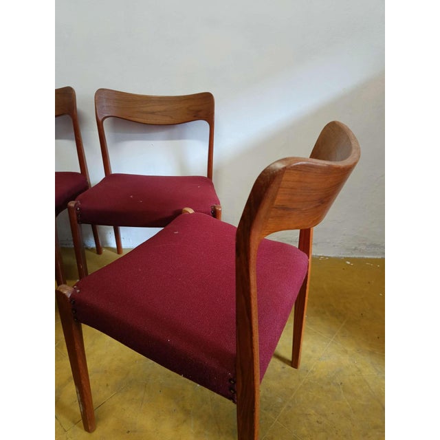 Mid-Century Modern Danish Chairs by Henning Kjærnulf, 1950s, Set of 4 For Sale - Image 3 of 8