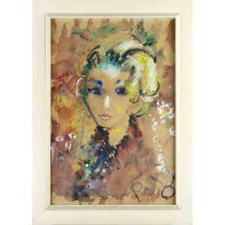 Female Portrait, 1965, Drawing on Paper For Sale