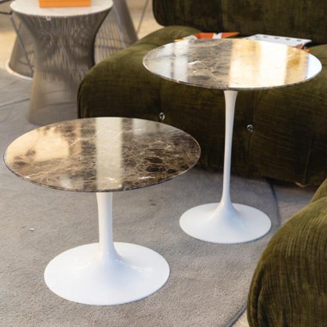 Guéridons with Marble by Eero Saarinen for Knoll, 1950s, Set of 2 For Sale - Image 6 of 8