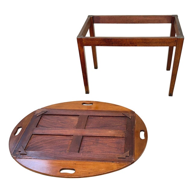 A Good Quality And Elegant Late 18th Century, Georgian Mahogany Oval Butlers Tray, Of Panelled Design, Having Original...