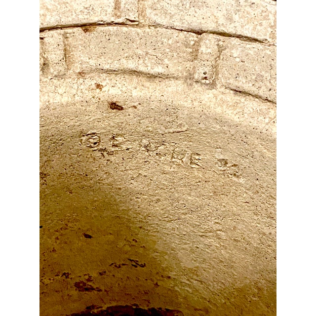 Stone 1960s Mid- Century Concrete Planter Basket With Handle, Woven Design and a Bow Detail. For Sale - Image 7 of 12