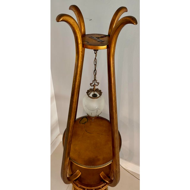 1990s Vintage Hollywood Regency Style Floor Lamp With Built in Tier Tables For Sale - Image 5 of 8