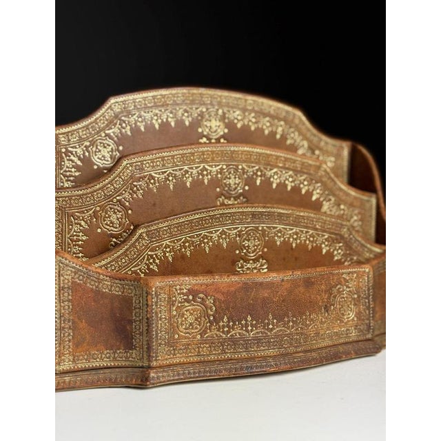 Desk Organizer in Leather, 20th Century For Sale - Image 6 of 14