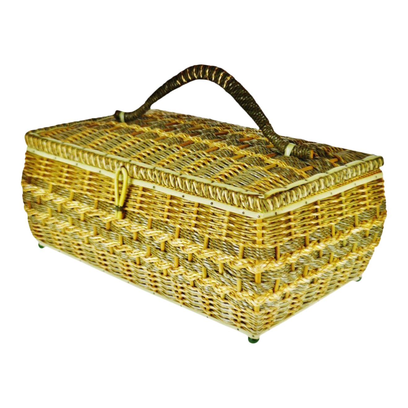 Vintage Japanese Wicker Sewing Basket Chairish