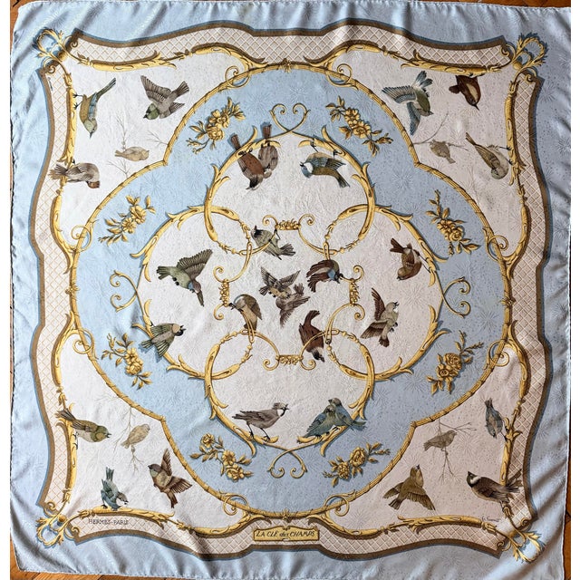 1990s Hermès La Clé Des Champs 1995 Silk Scarf Designed by Faconnet Françoise For Sale - Image 5 of 10