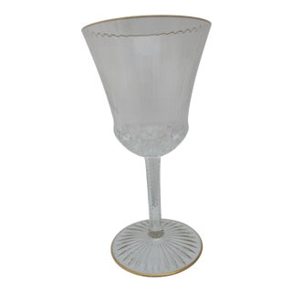 St Louis 24k Gilt Rim Crystal Apollo 6 3/8" Burgundy Wine Glass Goblet For Sale