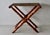 Vintage French Beechwood and Tapestry Folding Luggage Rack Nailhead Detail For Sale - Image 12 of 18