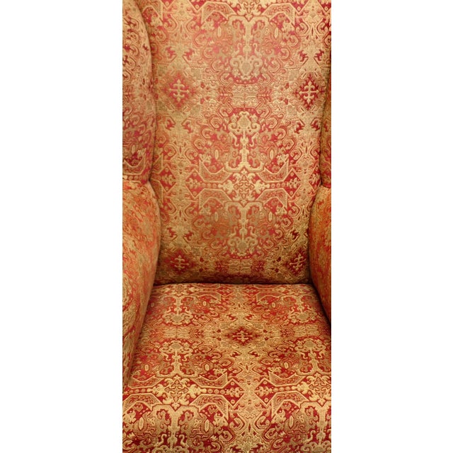 Textile Antique Wingback Armchair, 1800s For Sale - Image 7 of 8