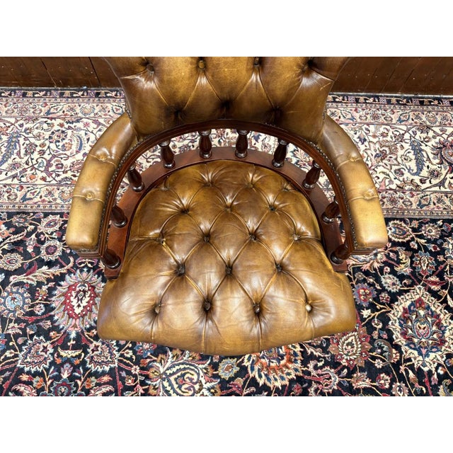 English Chesterfield Desk Chair For Sale - Image 6 of 8