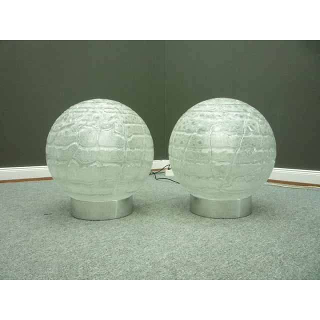 Space Age Ice Glass & Chrome Floor Lamps from Doria, 1960s, Set of 2 For Sale - Image 14 of 14