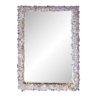 Contemporary Marjorie Skouras Rectangular Style Clear Quartz Rock Crystal Mirror 42x58x2.5 For Sale