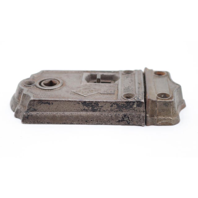 Antique Cast Iron Russell & Erwin Door Rim Lock For Sale - Image 4 of 6