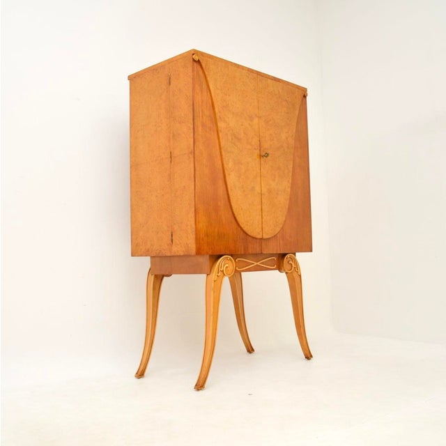 Art Deco Burr Walnut Cocktail Cabinet from Hille, 1930s For Sale - Image 6 of 12