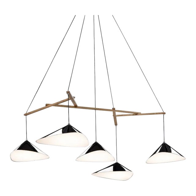 Large Daniel Becker 'Emily 5' Chandelier in Glossy Black for Moss Objects For Sale