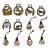 Mid 20th Century Horse Brass Christmas Ornaments - Set of 12 For Sale