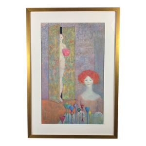 1960s Leonor Fini, La Fete Secrete, Mid-Century Surrealism, Framed