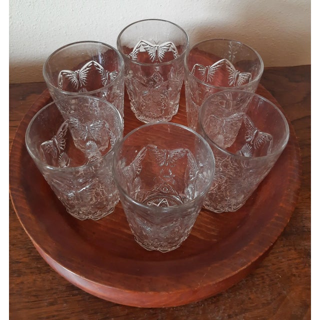 Early 19th Century Vintage Cut Glass Butterfly Drinking Barware Set Glasses For Sale - Image 5 of 13