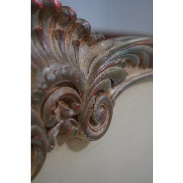 Pair Antique French Painted Mahogany Twin Beds W. Cherubs For Sale - Image 17 of 18