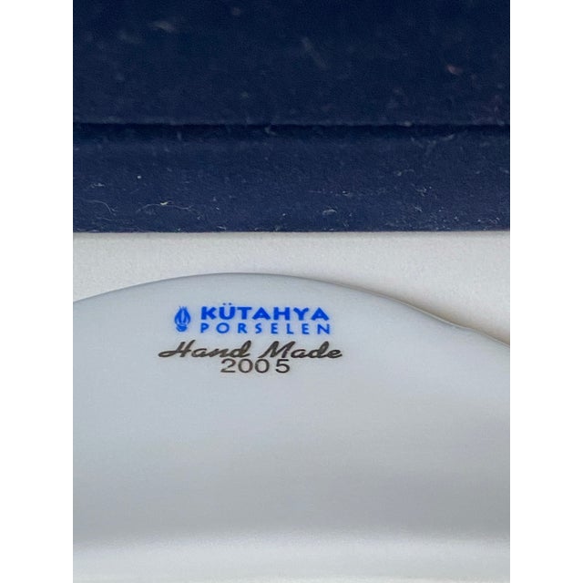 Royal Blue Kütahya Porselen Handmade Turkish Coffee Set With a Tray - 6 pcs For Sale - Image 8 of 10