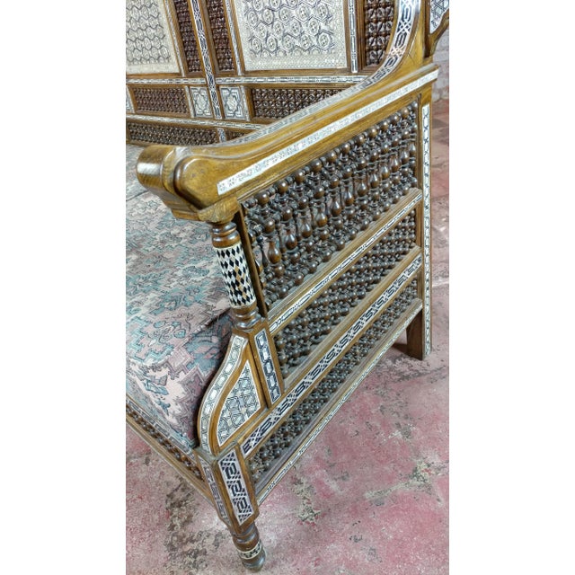 Mother of Pearl Inlaid Syrian Sofa For Sale - Image 4 of 12