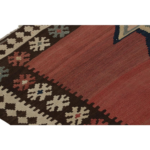 2010s Vintage Persian Kilim Rug in Brown Red & Blue Tribal Patterns by Rug & Kilim For Sale - Image 5 of 7
