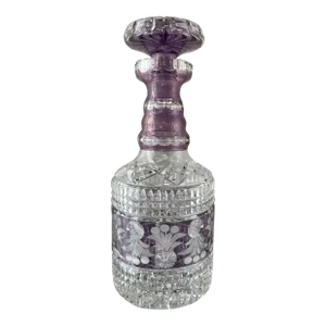 Amethyst Cut to Clear Crystal Decanter