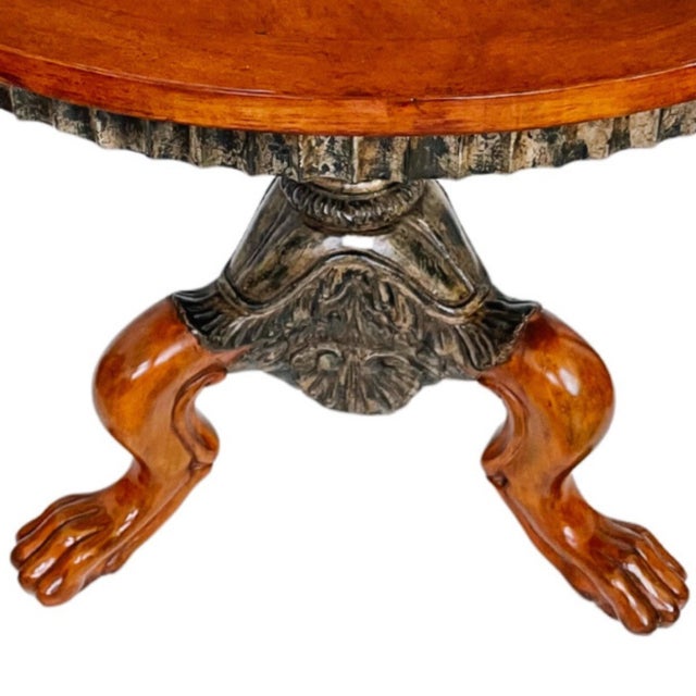 Brown Late 20th Century French Regency Claw Feet Gueridon Center Table by Charles Pollock for William Switzer For Sale - Image 8 of 11